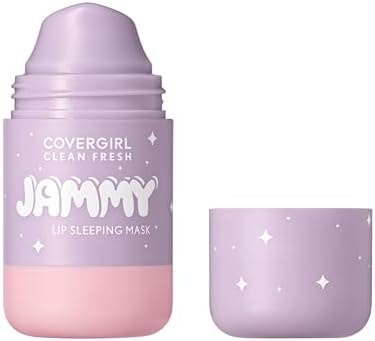 COVERGIRL Clean Fresh Jammy Lip Sleeping Mask, Lavender Scent, with Avocado & Grape Seed Oils, No-Touch Applicator – 10 Whipped Lavender