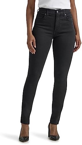 Lee Women's Ultra Lux Comfort with Flex Motion Skinny Leg Jean with Ever Fit Black 14 Long