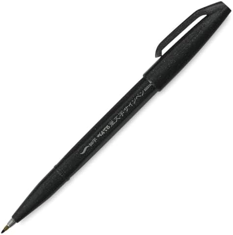 Pentel Arts Sign Pen Touch, Fude Brush Tip, Black Ink - 1 Pack (SES15NBPA)