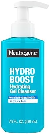 Neutrogena Hydro Boost Hydrating Gel Cleanser, Daily Face Wash for Sensitive Skin, Gentle Foaming Facial Cleanser, Noncomedogenic, Alcohol- and Fragrance-Free Hyaluronic Acid, 7.8 fl oz