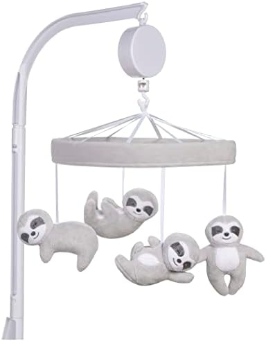 Sammy & Lou Sloths Baby Crib Mobile with Music, Crib Mobile Arm Fits Standard Crib Rail