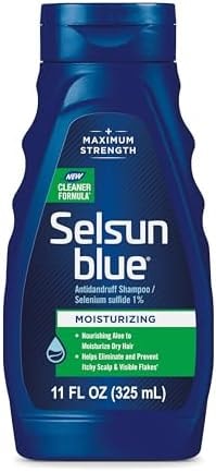 Selsun Blue Moisturizing Antidandruff Shampoo, Maximum Strength Scalp Treatment With Selenium Sulfide, 11 fl. oz.