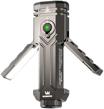 Wurkkos HD02 Flat LED Flashlight, Magnetic Deformation, 3200 Lumens, 5000 mAh Rechargeable, 3000K-6500K, Four-Light Sources, Folding Wing Lighting/Spotlight/UV Light/Green Light/MagneticTail,IPX6