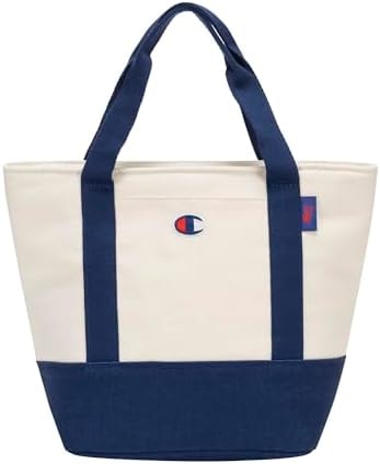 Champion Classic Canvas Insulated Lunch Tote with Front Slip Pocket, Bottle Loop, Cotton/Verdant Green, One Size