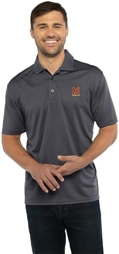 Vantage Apparel Grey Poly Polo, Maryland Terrapins, 5XL