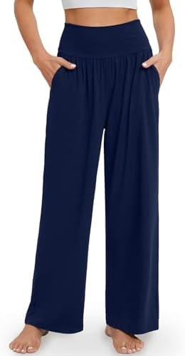 Gracyoga Womens Wide Leg Yoga Pants Flowy Lounge Pajamas Pants with Pockets