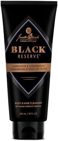 Jack Black - Black Reserve Body & Hair Cleanser, 10 Fl Oz – Cardamom & Cedarwood - Men’s Body Wash, Shampoo Haircare, Dual-Purpose Men’s Cleanser, Sulfate-Free