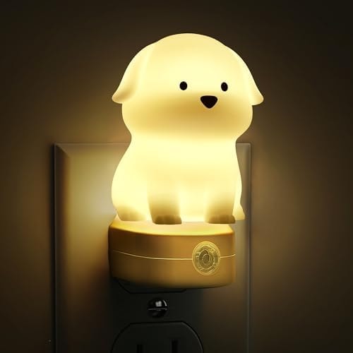L LOHAS LED Plug in Night Light for Kids, 3D Cute Puppy Night Light