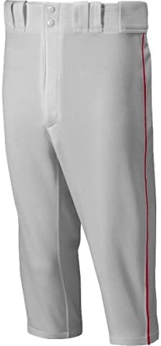 Mizuno boys Premier Short Piped Pant, Grey/Red, XX-Large US