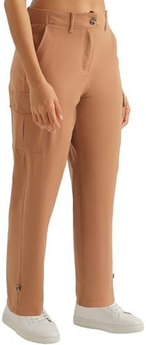 Women's Lightweight Cargo Capri Hiking Pants(Mocha Brown,M)
