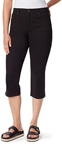 Gloria Vanderbilt Women's Amanda Capri Jeans, Sunbeam Glow, 8 Black