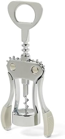Amazon Basics 2-in-1 Corkscrew and Bottle Opener, Multipurpose, Zinc Alloy, Anti-Slip Grip, One Size
