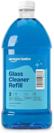 Amazon Basics Glass Cleaner Refill, Streak-Free, Cleans Windows and Mirrors with Sparkling Shine, Economical, 67.6 Fl Oz, 1-Pack