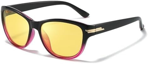 SODQW Night Driving Glasses for Women Men Polarized Anti Glare Night Vison Glasses for Nighttime Driving UV400 Yellow Lens 26