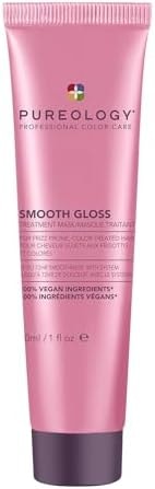 Pureology Smooth Gloss Treatment Mask - Smoothing Hair Mask, Instantly Detangles & Conditions, Frizz Control & Humidity Protection, For Frizz-Prone, Color-Treated Hair, Vegan, 1 Fl Oz