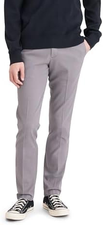 Dockers Men's Slim Fit Easy Khaki Pants, Burma Grey, 32W x 34L