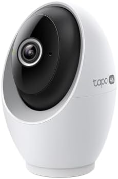 Tapo 4K Indoor Pan/Tilt Wired Security Camera - Works as a Baby Monitor, Person/Pet Detection, Facial Recognition, 360° AI Motion Tracking, Subscription-Free Local Storage or Optional Cloud, C260
