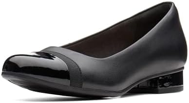 Clarks womens Juliet Monte Pump, Black Leather/Synthetic, 9.5 Narrow US