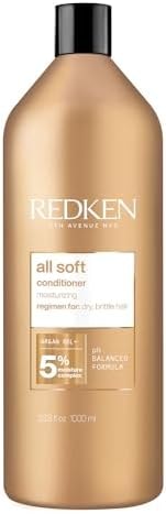 Redken All Soft Conditioner - Moisturizes & Hydrates Dry, Brittle Hair, Softens, Smooths & Adds Shine, Conditioner & Detangler, Safe For Color-Treated Hair