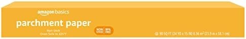 Amazon Basics Non-Stick Parchment Paper for Baking, Cooking, Oven Safe, 15 inches, 90 Sq Ft Roll, 1 Pack
