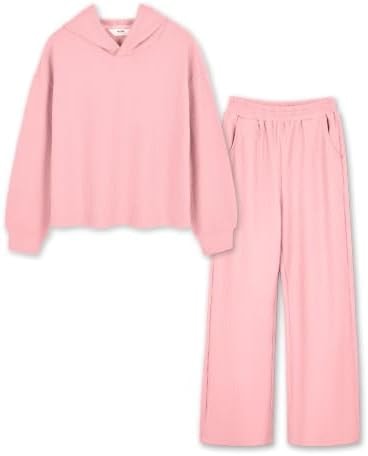 Stelle Girls Waffle Knit 2 Piece Outfits, Dusty Rose, 4-5T