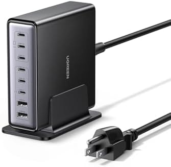 UGREEN Nexode 200W GaN USB C Charging Station, 8-Port Desktop Charger with PD 100W for MacBook Pro 16"/Air, Dell XPS, iPad Pro, iPhone 17/16/15, Galaxy S25/S24, Pixel 10/9