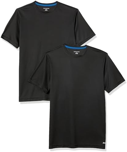 Amazon Essentials Men's Moisture Wicking Breathable Active Performance Tech Gym T-Shirts, Pack of 2