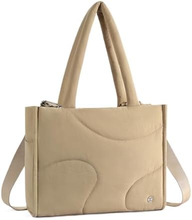 Telena Tote Bag for Women Puffer Bag Quilted Carryall Shoulder Handbag