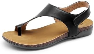DREAM PAIRS Women's Casual Flat Sandals,Size 7.5,Black,DWUMFS2509