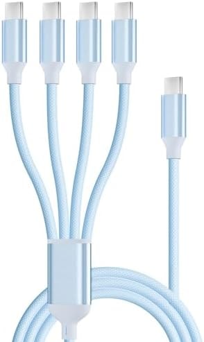 USB C Splitter Multi Charging Cable 1 Pack,USB C to USB C Charging Cord,Dual Type C Charger Cord,4 in 2 Multi Charger Cord with 4 Type-C Connectors Compatible with iP16/15/Cell Phones Tablets.