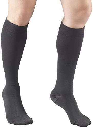Truform 15-20 mmHg Compression Stockings, Men & Women, Charcoal, 3X-Large