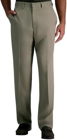 Haggar Men's Classic Fit Premium Comfort Dress Pant Oatmeal