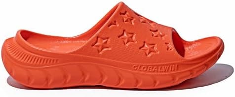 GLOBALWIN Recovery Slides For Women Ava Sports Sandals With Comfortable Arch Support Indoor Outdoor Cloud Slippers Reduce Stress on Feet Lightweight Orange Size 11M