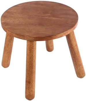 zaowofires Round Solid Wooden Stool,Plant Stand,Step Stool,Walnut,10" H