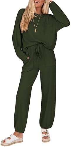 KIRUNDO Womens Lounge Set Postpartum Going Home Outfits(Army Green, XS)