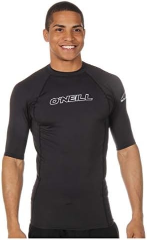 O'Neill Men's Basic Skins UPF 50+ Short Sleeve Rash Guard, Black, XX-Large