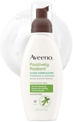 Aveeno Positively Radiant Clear Complexion Foaming Face Cleanser, 6 fl. oz