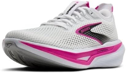 Brooks Women’s Hyperion 3 Neutral Running Shoe - White/Luminary/Cyber Pink - 8 Medium
