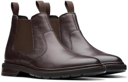 Clarks Men's Burchill Up Dark Brown Leather 10 Medium