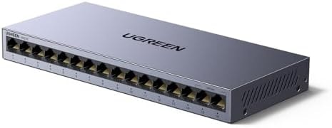 UGREEN 16 Port Gigabit Switch, Plug & Play Network Hub, Standard/VLAN Mode