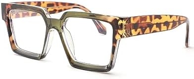 Pro Acme Oversized Square Blue Light Glasses,Green