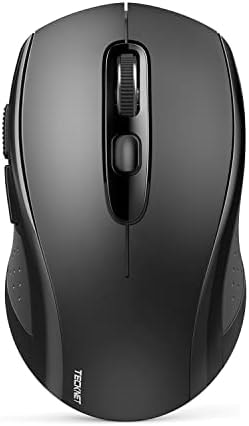 TECKNET Bluetooth Mouse (BT 5.0/3.0+2.4Ghz), 6-Level 4000 DPI Wireless Mice for Laptop, 2-in-1 Ergonomic Computer Portable PC Mouse, Silent Mouse with USB Receiver for Windows/Mac/PC/Notebook