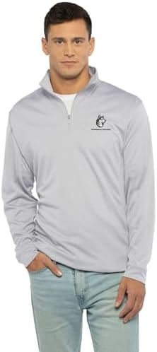 Vantage Apparel Poly Micro Mesh Grey 1/4 Zip, Northeastern Huskies, S