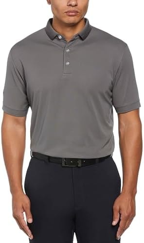 Callaway Men's Opti-Dri Stretch Ottoman Short Sleeve Golf Polo Shirt (Available in Big & Tall) Smoked Pearl