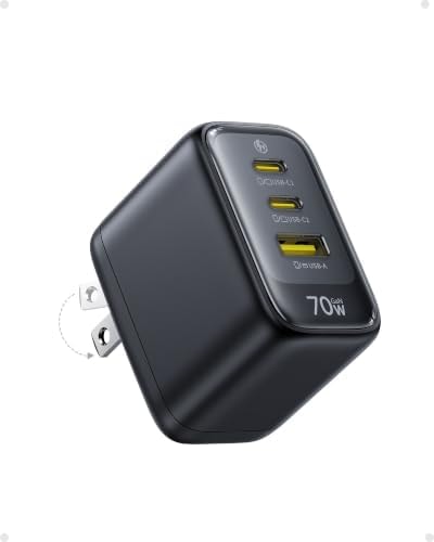 Baseus Enerfill 70W USB C Charger, Fast Charging Block with Foldable Plug