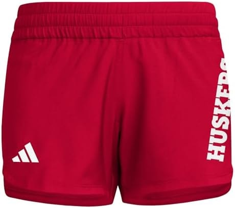 adidas Women's D4T Woven University of Nebraska Training Shorts, Team Power Red/White/NCAA Nebraska, Large/5" Inseam