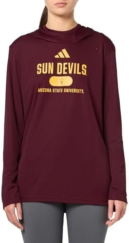 adidas Women's D4T Arizona State University Lightweight Hoodie, Team Maroon/Team Collegiate Gold/Arizona State University, Large
