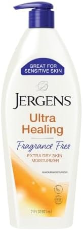 Jergens Ultra Healing Dry Skin Lotion, Hand and Body Moisturizer for Quick Absorption into Extra Dry Skin with Hydralucence Blend, Vitamins C, E and B5, White, 21 oz