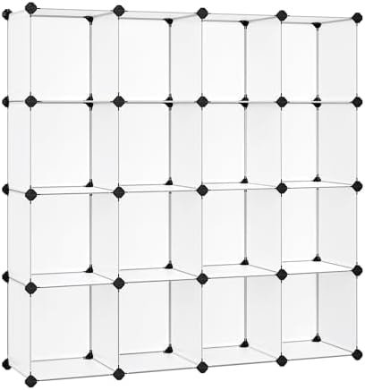 SONGMICS 16 Cube Storage Organizer,Plastic stackable cube shelf