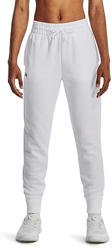 Under Armour Women's Rival Fleece Joggers Plus, 100 White, 2X